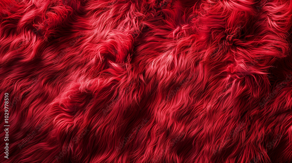 Soft Fluffy Red Faux Fur Texture Background Soft Fluffy Red Faux Fur Texture Background