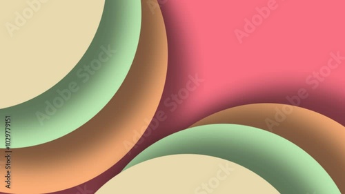 Geometric circle papercut banner animation