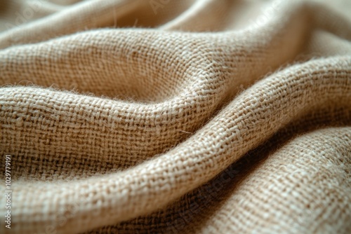 Close-Up Texture of Brown Burlap Fabric