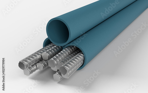  PVC tube pipe,Plastic pipe or polypropylene or polyethylene with TMT Rods