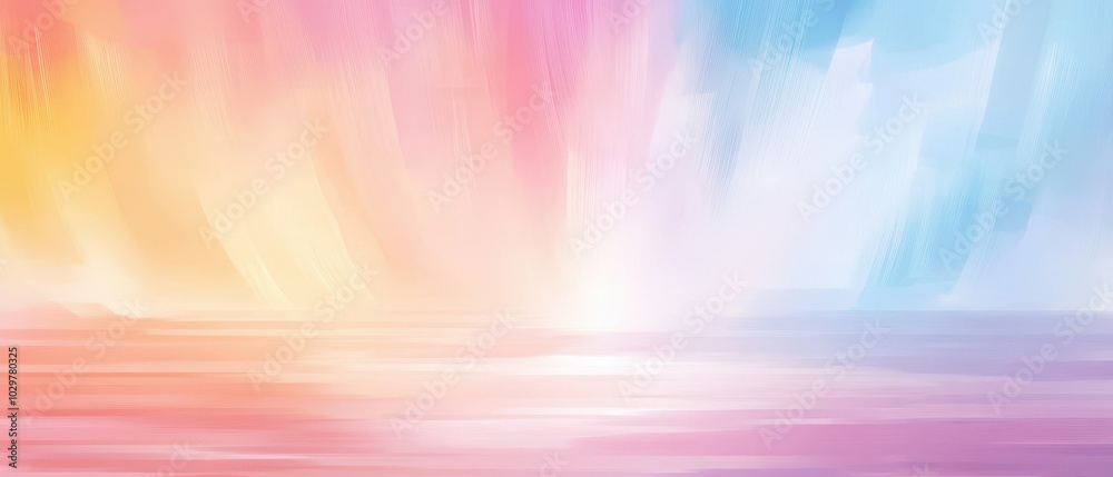 A colorful painting of a sky with a rainbow and a blue ocean. The painting is full of vibrant colors and has a dreamy, peaceful mood A colorful painting of a sky with a rainbow and a blue ocean. The painting is full of vibrant colors and has a dreamy, peaceful mood
