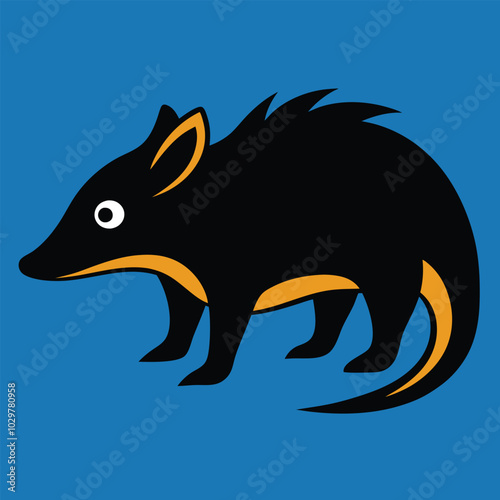 Solid color Tenrec animal vector design