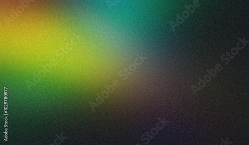 Grainy gradient with vibrant color flow shaped background, blue green abstract noise texture backdrop design, bright, shine, glowing colors, copy space.