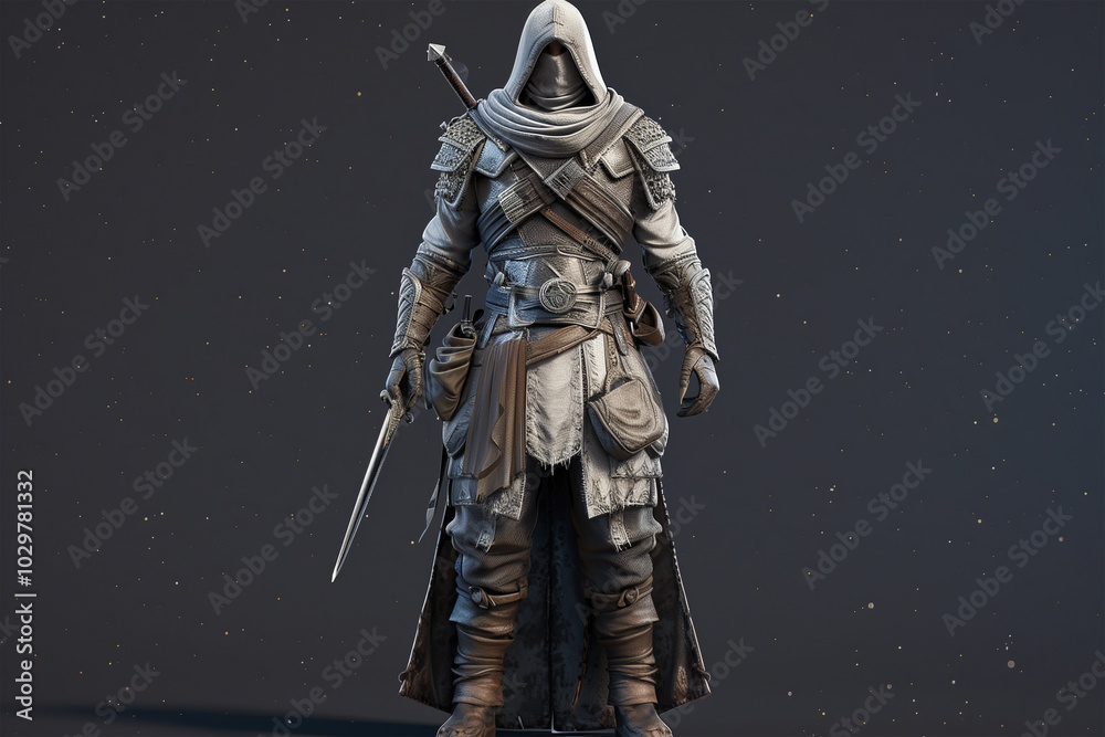 Naklejka premium 3d open world game character