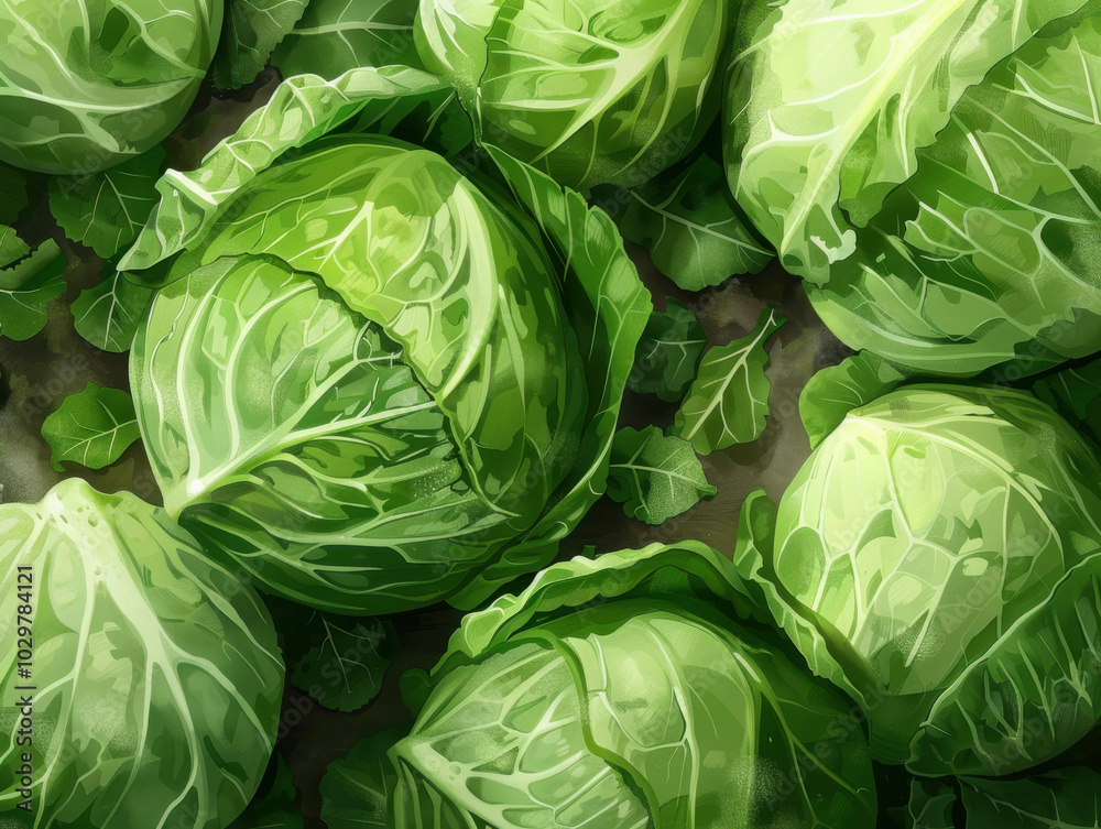 Fototapeta premium fresh cabbage isolated on white background
