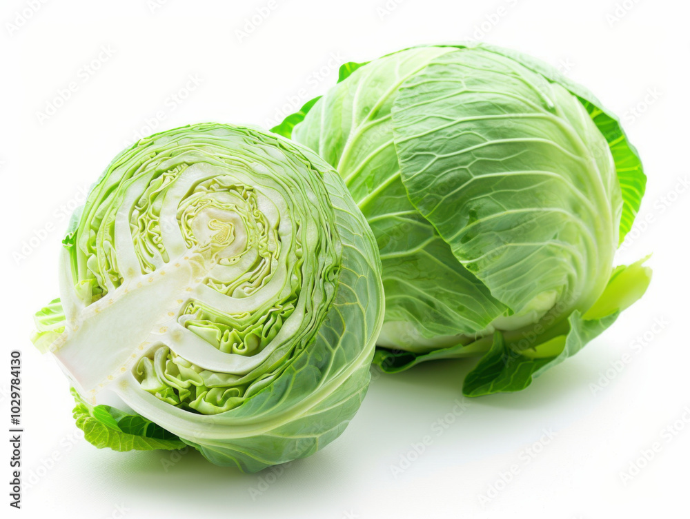 Fototapeta premium fresh cabbage isolated on white background