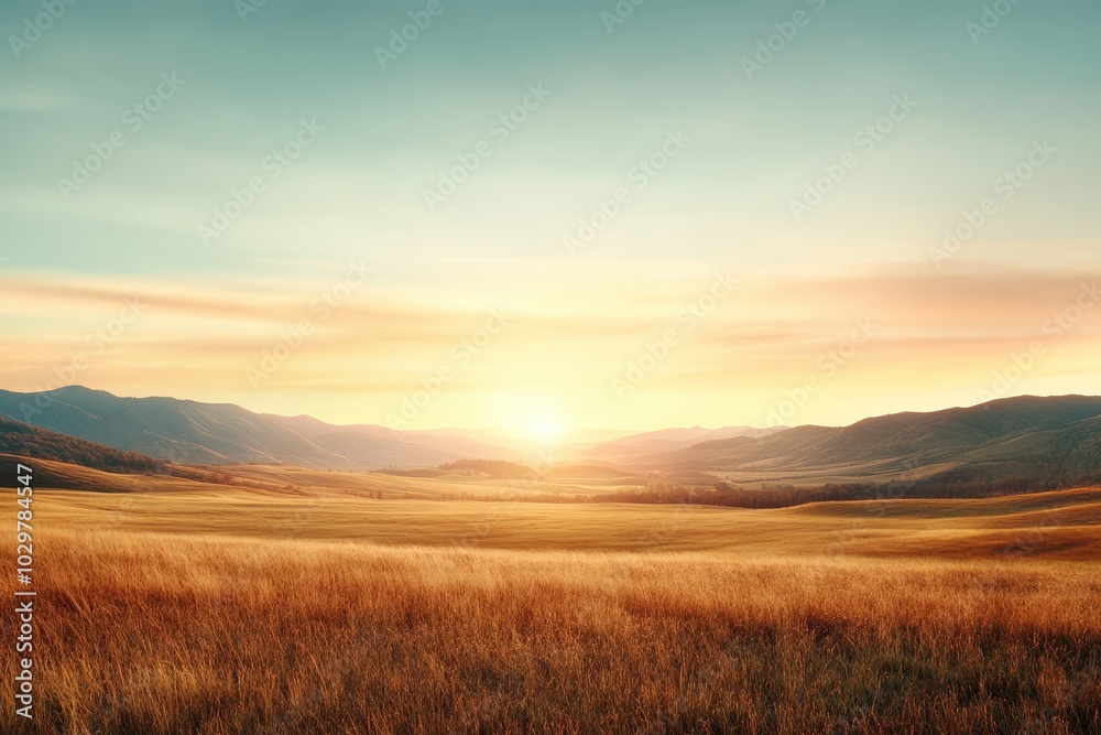 Breathtaking Panoramic View of a Peaceful Valley Breathtaking Panoramic View of a Peaceful Valley