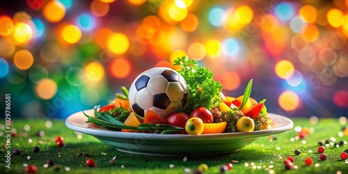 Colorful Soccer-Themed Food Photography for Vibrant Backgrounds