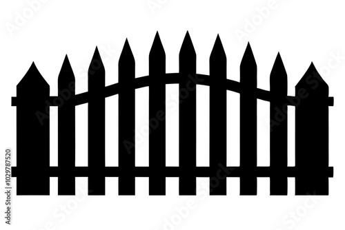  black design fence vector silhouette  photo