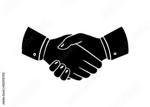 handshake silhouette vector people hand illustration black