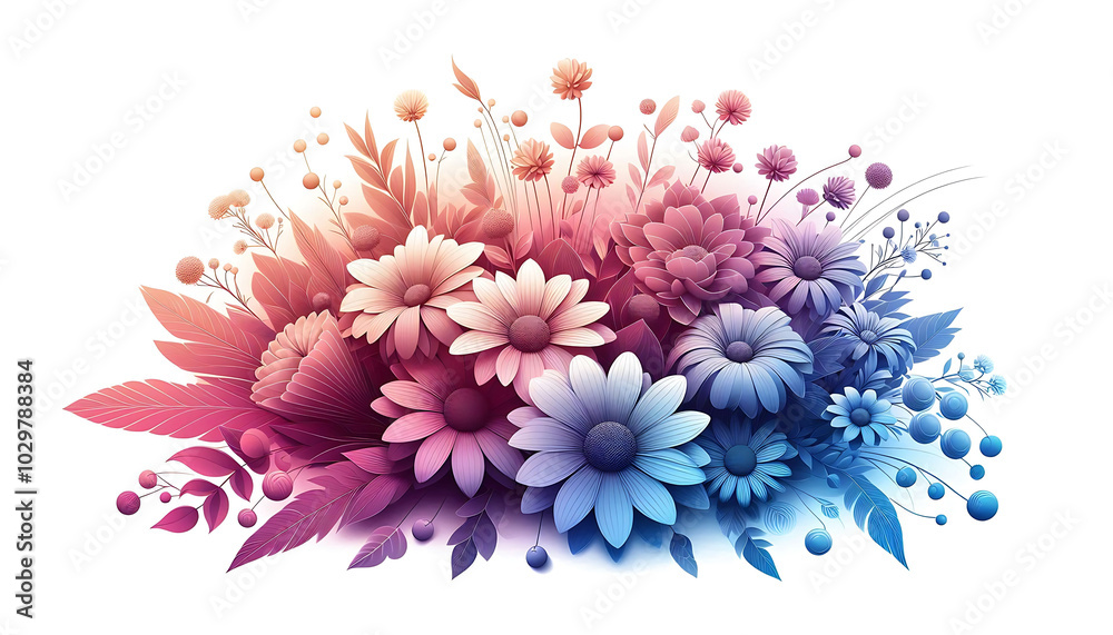 Vibrant Flower Arrangement in Gradient Colors Vibrant Flower Arrangement in Gradient Colors
