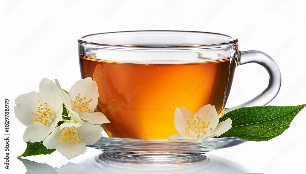 Jasmine Tea on white background isolated. Beverage. Drink. Jasmine Tea on white background isolated. Beverage. Drink.