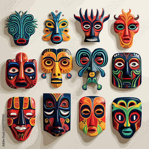 Tribal Mask Icons