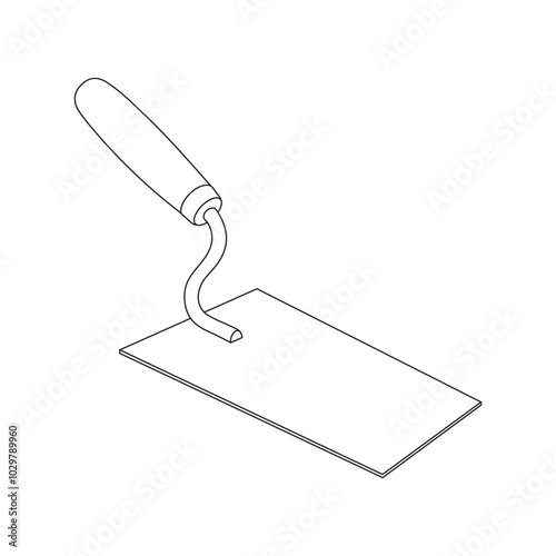 Hand drawn kids drawing Vector illustration masonry trowel flat cartoon isolated