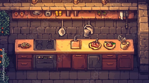 Cozy Kitchen with Delicious Dishes and Rustic Decor