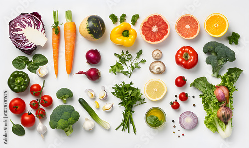 vegetable and fruits photo or illustrator on white background