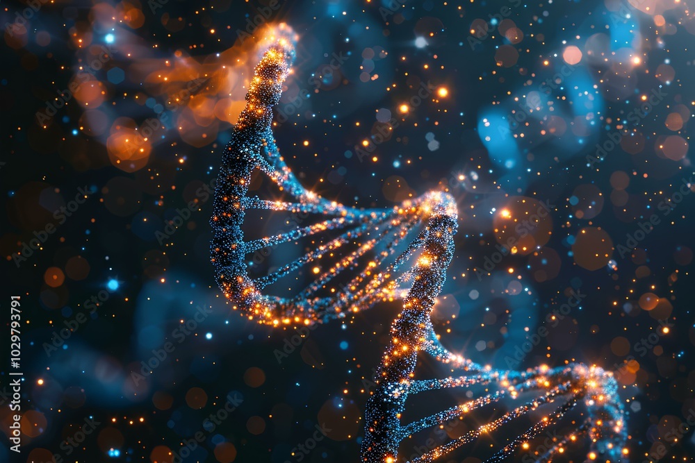 A close up of a double strand of dna A close up of a double strand of dna