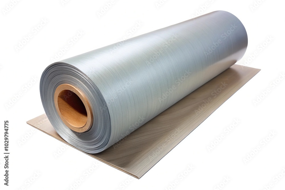Roll of plastic laminate on white background Roll of plastic laminate on white background