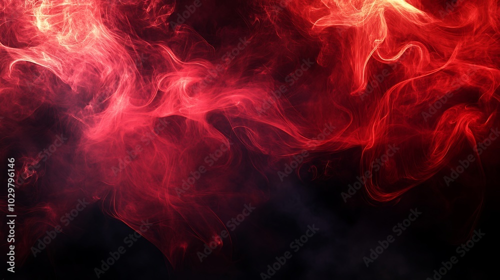 Fototapeta premium Red smoke abstract on a black background