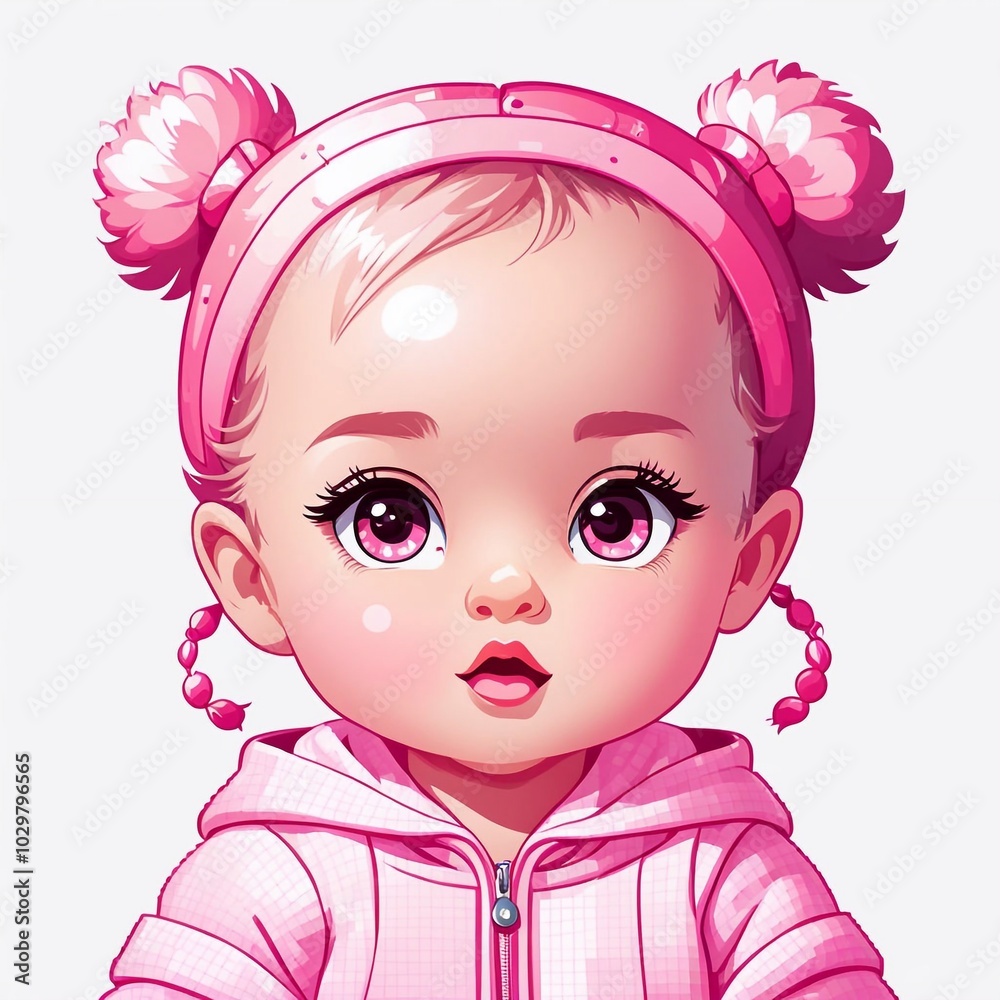 Fototapeta premium Kleines Mädchen in pink