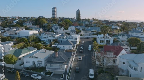 Aerial: Suburb of St Marys Bay, Auckland, New Zealand photo