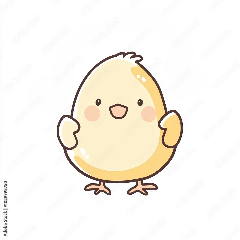 This delightful illustration features a simple line drawing of an Easter chick emerging from its shell. The pastel colors and clean design create a cheerful atmosphere This delightful illustration features a simple line drawing of an Easter chick emerging from its shell. The pastel colors and clean design create a cheerful atmosphere