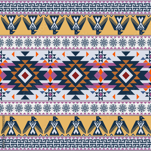 Tribal Navajo and Native pattern american tribal Southwest Aztec ornament pattern Navajo Aztec ethnic textile texture tribal aztec pattern navajo Native mexican fabric seamless vector for textile,deco