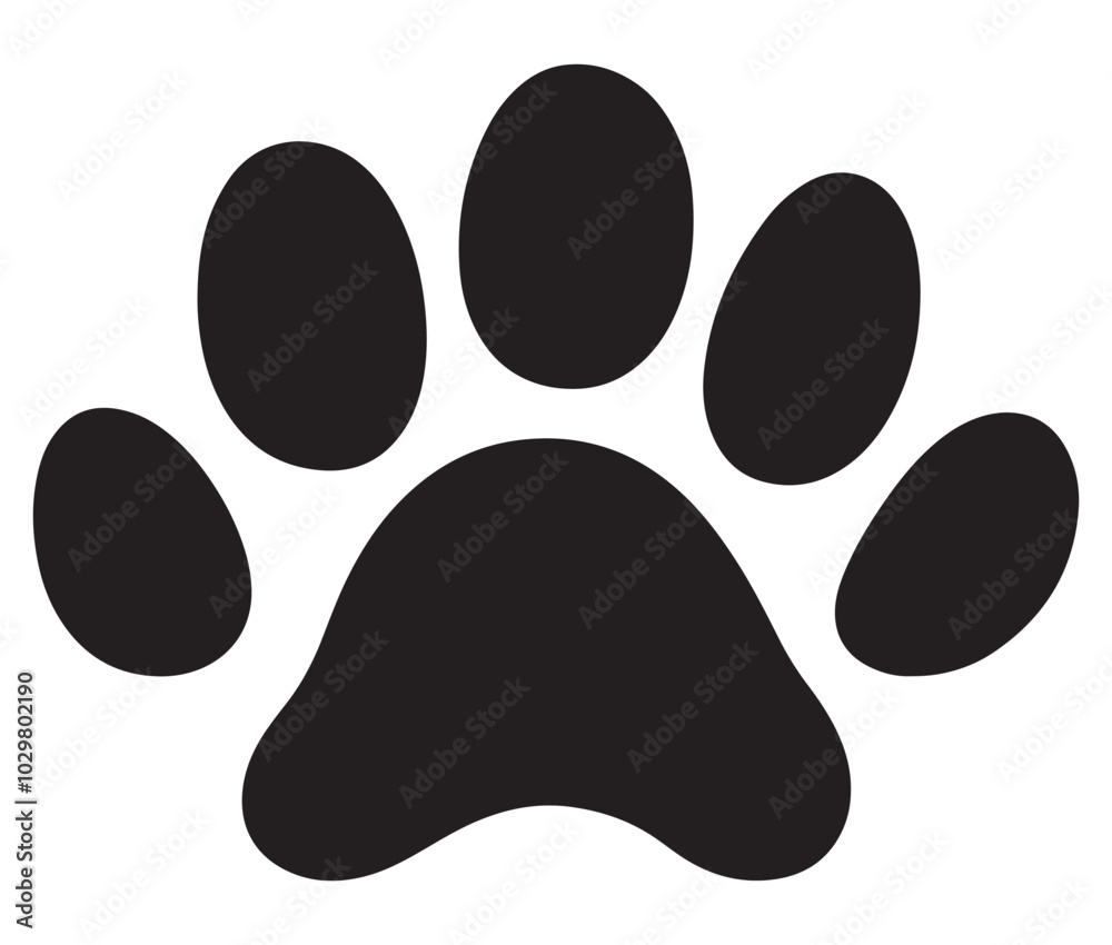Dog paw icon print vector silhouette. Tiger footprint icon Dog paw icon print vector silhouette. Tiger footprint icon