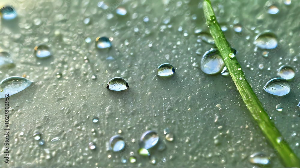 water drops on green leaf water drops on green leaf