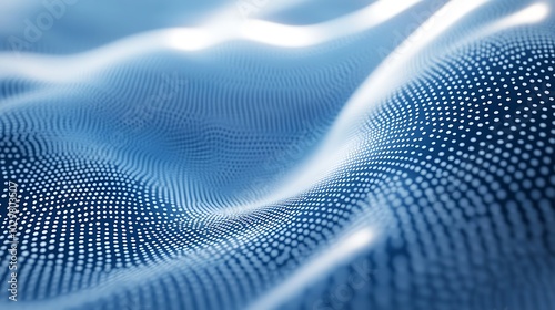 blue glitter particles focused abstract background.