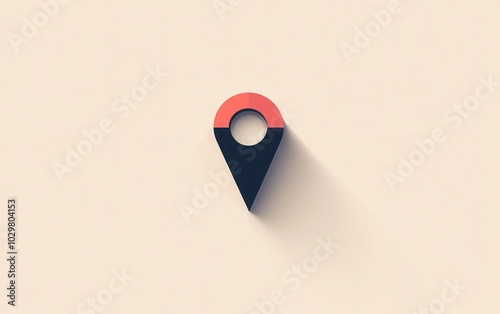 Free Download A graphic illustration of a sleek map pin with a sharp shadow, symbolizing direction, position, and location on a minimalist background  - GFXLoad