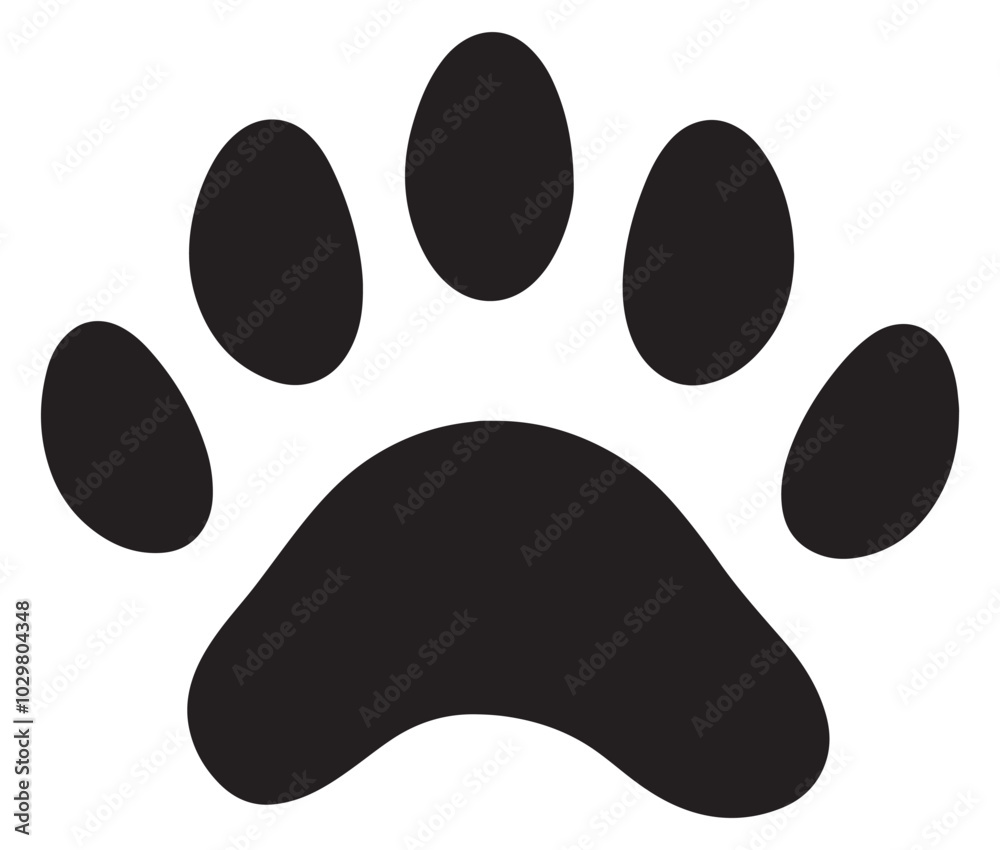 Dog paw icon print vector silhouette. Tiger footprint icon Dog paw icon print vector silhouette. Tiger footprint icon