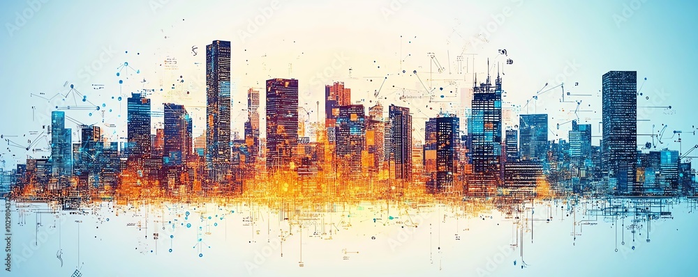 Obraz premium Brief discussion on the evolution of smart city technology, focusing on innovative solutions for urban challenges and improved quality of life