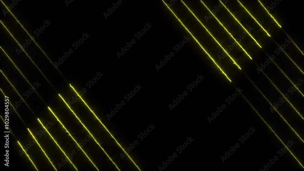 Glowing horizontal neon lines streaming across on the screen on black background Glowing horizontal neon lines streaming across on the screen on black background