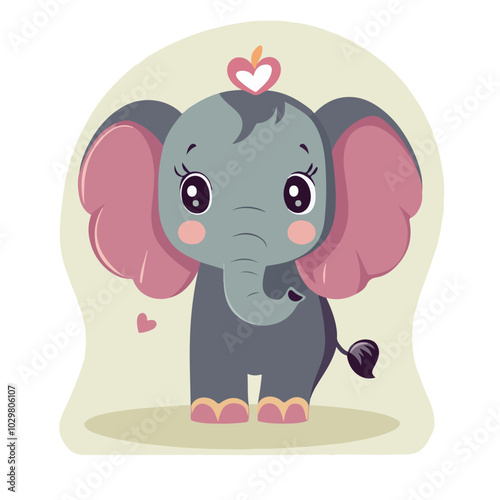 Cute baby elephant illustration