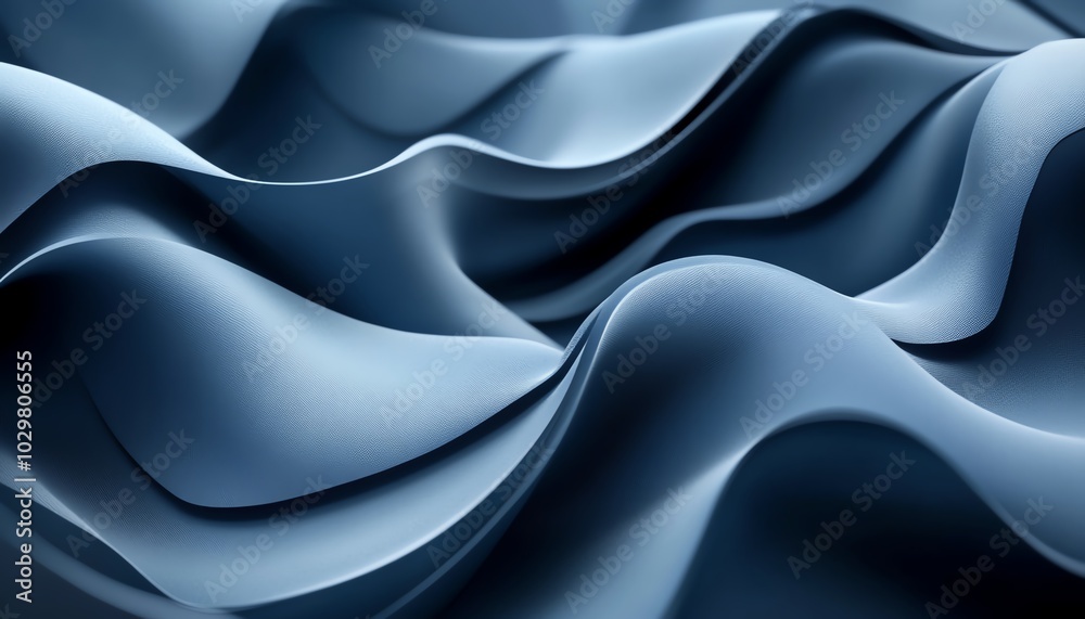 Obraz premium Stylish abstract blue banner for a tech website, showcasing flowing lines and geometric patterns for a futuristic look