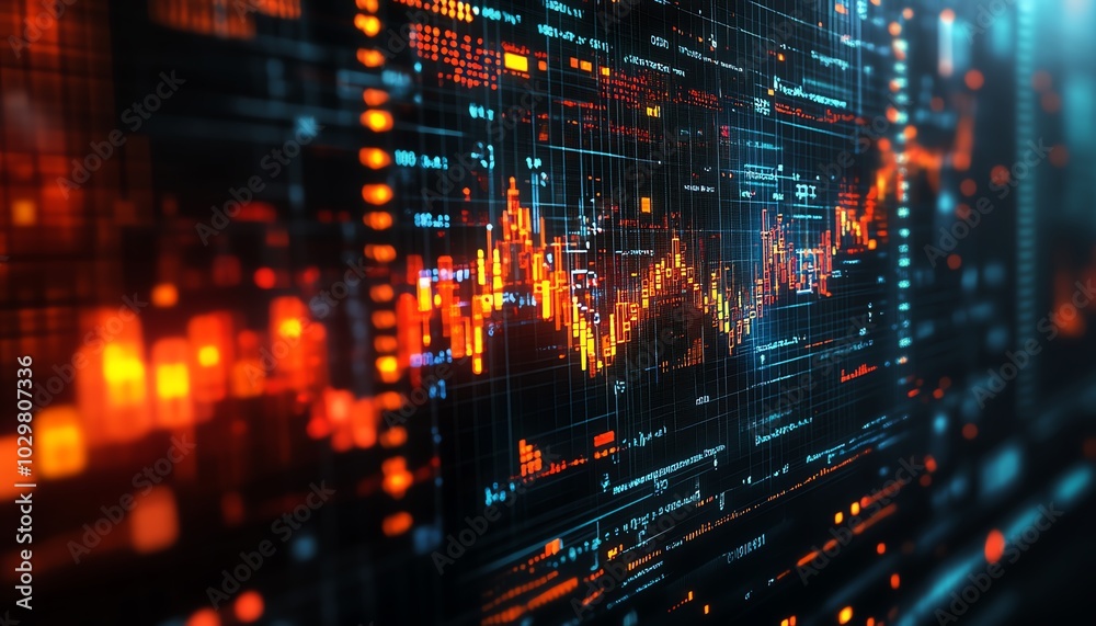 Abstract background featuring financial technology icons, showcasing modern digital finance elements in a visually appealing design Abstract background featuring financial technology icons, showcasing modern digital finance elements in a visually appealing design