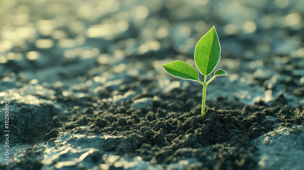 Small Sprout Growing in the Ground Small Sprout Growing in the Ground