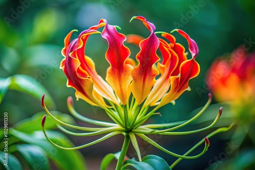 Vibrant stock photo of Gloriosa flowers, also known as flame lilies
