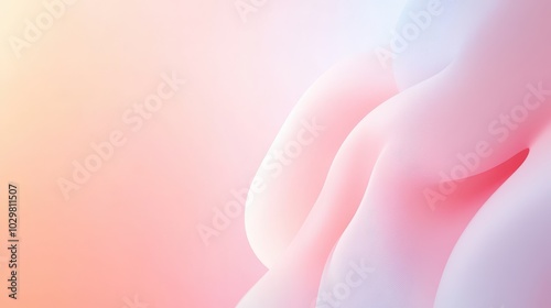 A pink background with a white line that looks like a wave. The background is very soft and the line is very smooth