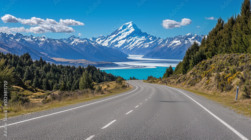 Fototapeta premium A photo of the South Island's iconic Tasman Glacier