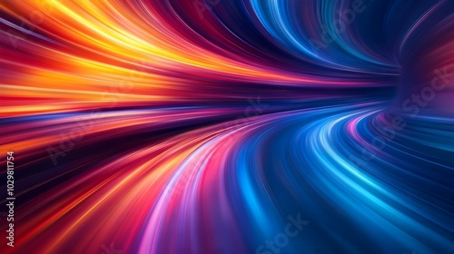 Mesmerizing Abstract High Speed Motion with Vivid Colorful Waves and Curves on Dynamic Background