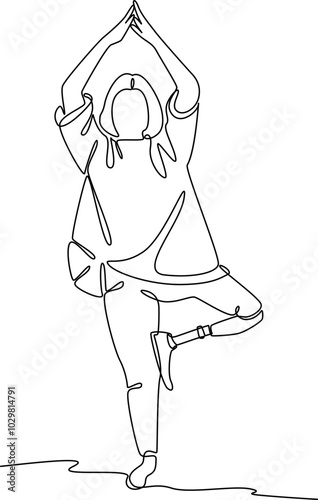 Empowering people with disabilities one line art vector