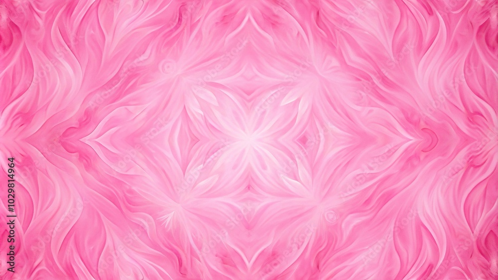 Symmetrical Pink abstract background strokes of roller on the wall