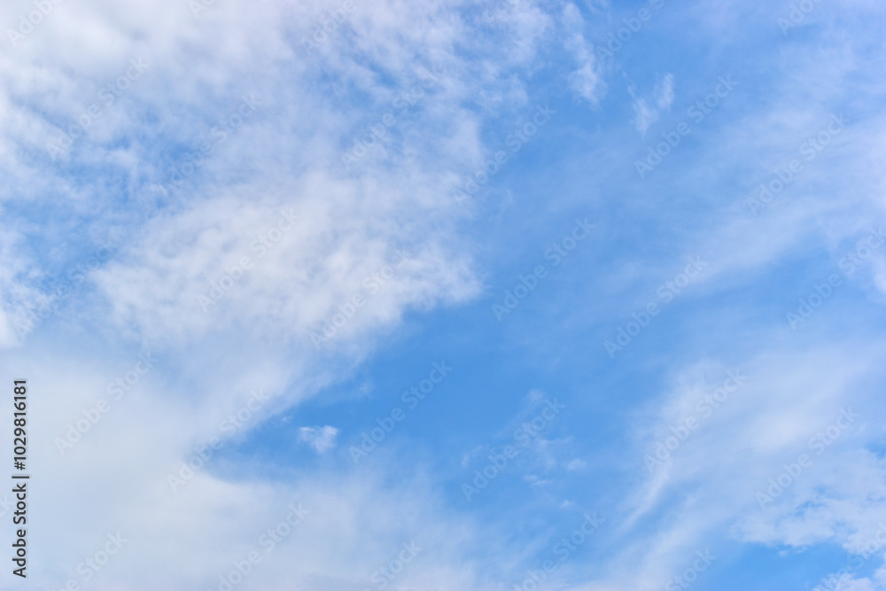 beautiful blue sky and white fluffy group of clouds with sunrise in the morning, natural background beautiful blue sky and white fluffy group of clouds with sunrise in the morning, natural background