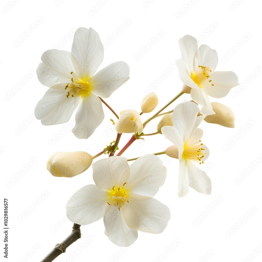 Fototapeta premium Winter jasmine flower isolated on transparent background