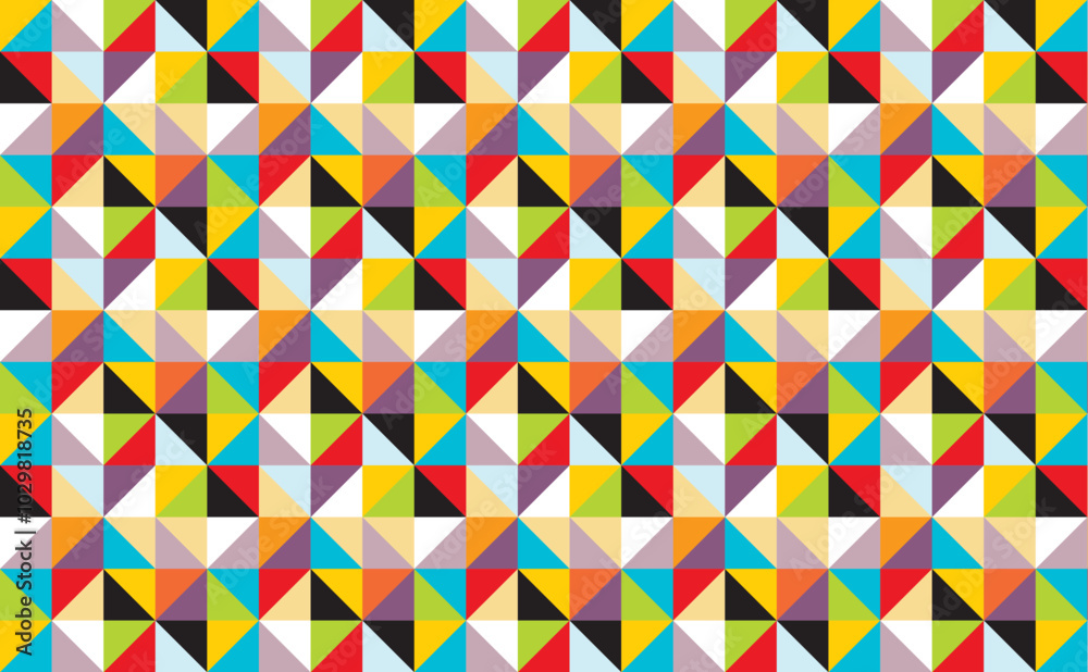 
Seamless pattern of geometric shapes. Colorful mosaic background. Geometric vector background. Colorful triangle pattern