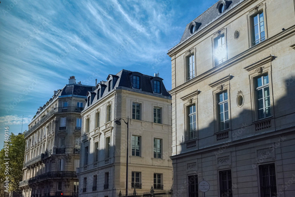 Paris, beautiful facades in the 7e arrondissement