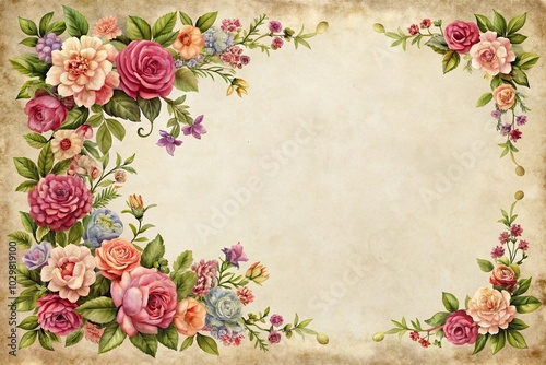 Vintage floral corner frame isolated on white background silhouette