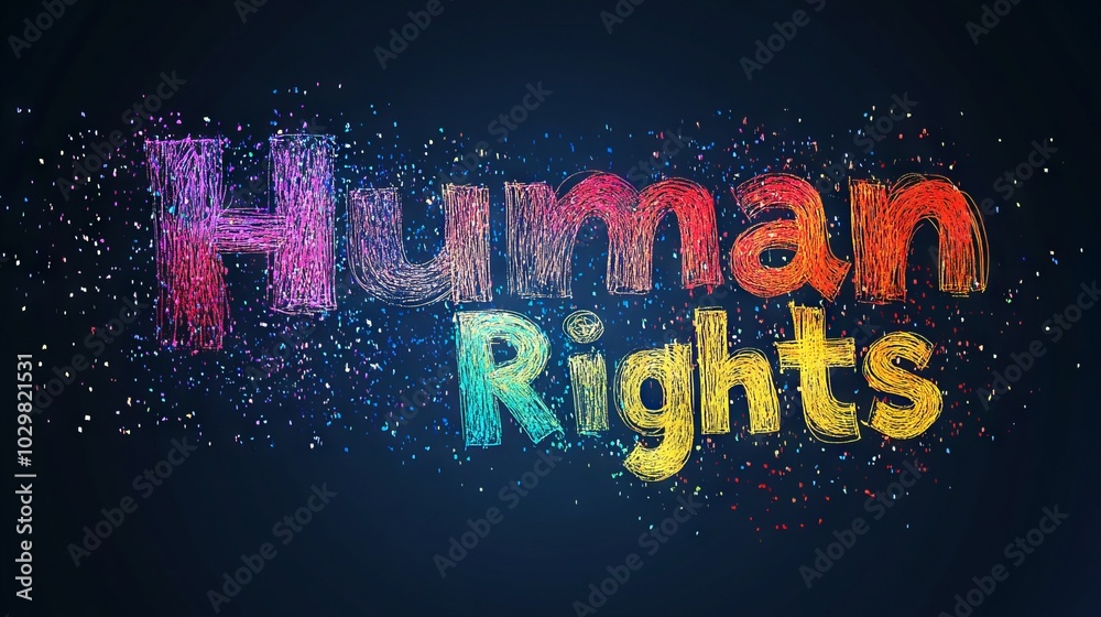 Fototapeta premium Human Rights Day concept. Background with text Human Right